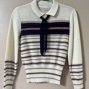 Vintage Sweater/Blouse - Lovely Strips - No tags, fits like XS